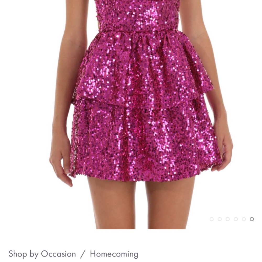 Lucy in the Sky Pink Sequin Prom Dress